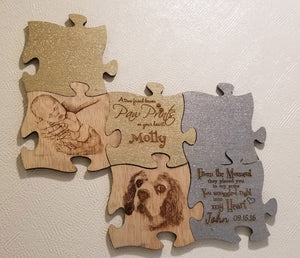 Wood Puzzle wall art personalized and engraved with your photo