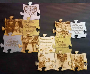 Wood Puzzle wall art personalized and engraved with your photo